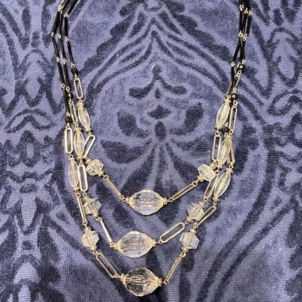 Chicos Beaded Three Tear Necklace